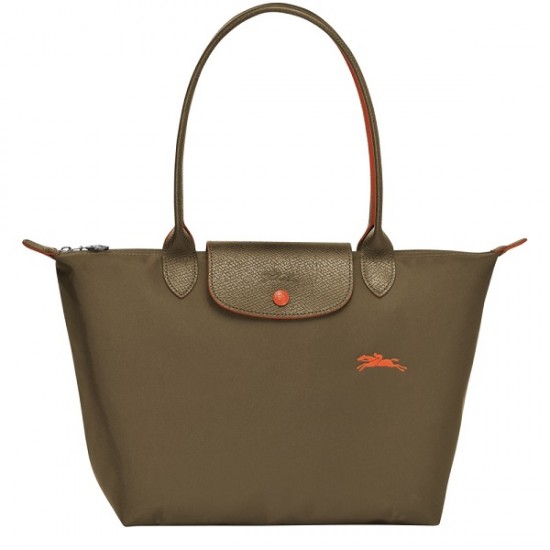 Le Pliage Club Shoulder Bag Khaki Women Longchamp 70th Anniversary Edition