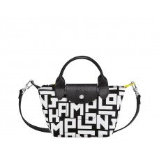 Le Pliage Lgp Bag with Handle Xs Black White Women Longchamp Le Pliage Lgp Bag with Handle Xs Black White Women Longchamp