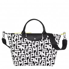 Le Pliage Lgp L Handbag Black White Women Longchamp Le Pliage Lgp L Handbag Black White Women Longchamp