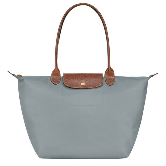 Longchamp Women Le Pliage Original L Tote Bag Recycled Canvas Steel