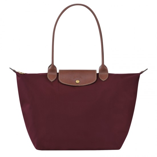 Longchamp Women Le Pliage Original L Tote Bag Recycled Canvas Burgundy