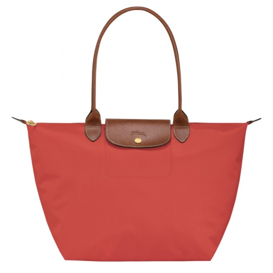 Longchamp Women Le Pliage Original L Tote Bag Recycled Canvas Tomato