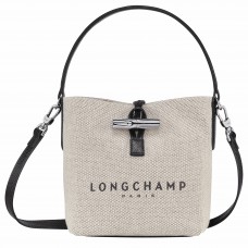 Longchamp Roseau Xs Bucket Bag Ecru Canvas Women