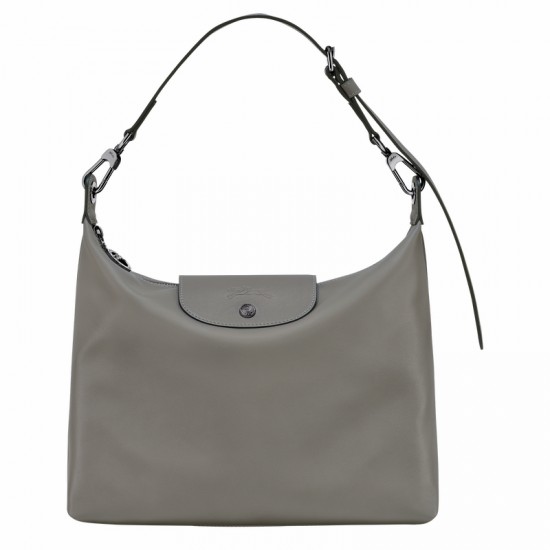 Longchamp Le Pliage Xtra M Hobo Bag Turtledove Leather Women