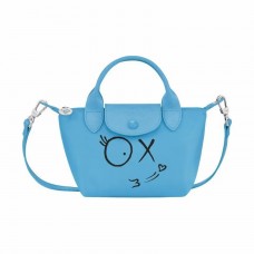 Longchamp X André Xs Le Pliage Top Handle Bag Blue Women