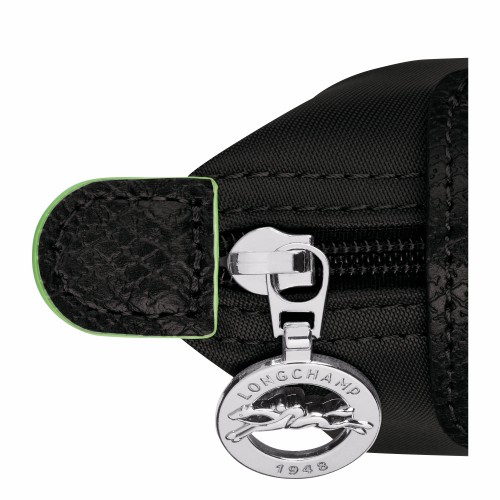 Longchamp Le Pliage Green Coin Purse Black Recycled Canvas Women