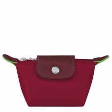 Longchamp Le Pliage Original Coin Purse Red Recycled Canvas Women