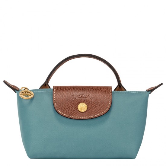 Longchamp Le Pliage Original Pouch with Handle Eucalyptus Recycled Canvas Women