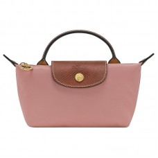 Longchamp Le Pliage Original Pouch with Handle Pink Tea Recycled Canvas Women