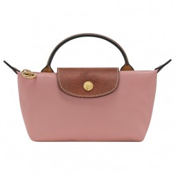 Longchamp Le Pliage Original Pouch with Handle Pink Tea Recycled Canvas Women