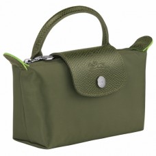 Longchamp Le Pliage Green Pouch with Handle Green Women