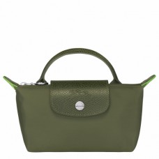 Longchamp Le Pliage Green Pouch with Handle Green Women