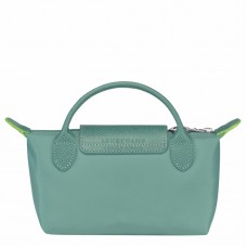 Longchamp Le Pliage Green Pouch with Handle Lagoon Women