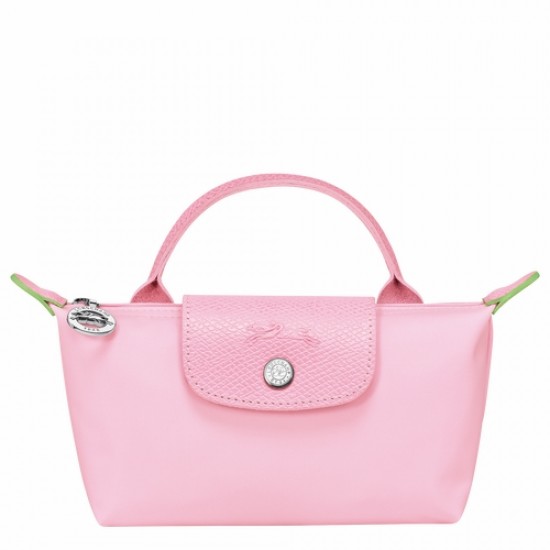 Longchamp Le Pliage Green Pouch with Handle Pink Women