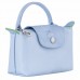 Longchamp Le Pliage Green Pouch with Handle Blue Women