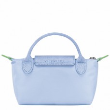 Longchamp Le Pliage Green Pouch with Handle Blue Women