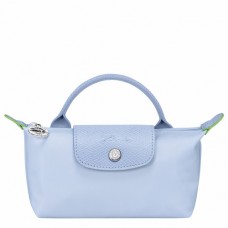 Longchamp Le Pliage Green Pouch with Handle Blue Women