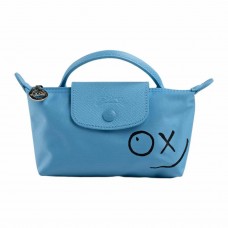 Longchamp X André Saraiva Le Pliage Pouch Blue Women