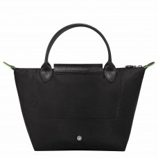 Longchamp Le Pliage Green S Handbag Recycled Canvas Black Women