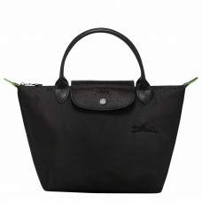 Longchamp Le Pliage Green S Handbag Recycled Canvas Black Women