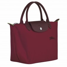 Longchamp Le Pliage Green S Handbag Recycled Canvas Red Women