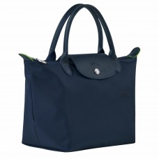 Longchamp Le Pliage Green S Handbag Recycled Canvas Navy Women