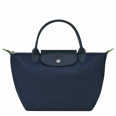 Longchamp Le Pliage Green S Handbag Recycled Canvas Navy Women