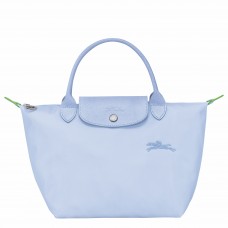 Longchamp Le Pliage Green S Handbag Recycled Canvas Sky Blue Women