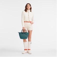 Longchamp Le Pliage Green S Handbag Recycled Canvas Peacock Women
