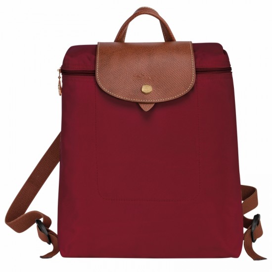 Longchamp Le Pliage Original Backpack Recycled Canvas Red Women