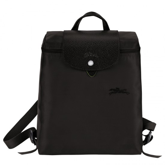 Longchamp Le Pliage Green M Backpack Recycled Canvas Black Women
