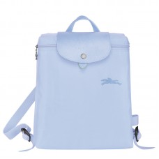 Longchamp Le Pliage Green M Backpack Recycled Canvas Sky Blue Women