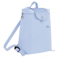 Longchamp Le Pliage Green M Backpack Recycled Canvas Sky Blue Women