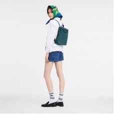 Longchamp Le Pliage Green M Backpack Recycled Canvas Peacock Women