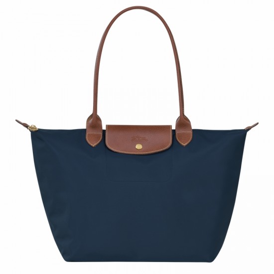 Longchamp Le Pliage Original L Tote Bag Recycled Canvas Navy Women