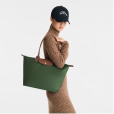 Longchamp Le Pliage Original L Tote Bag British Green Recycled Canvas Women