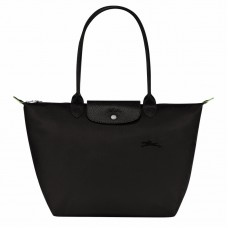 Longchamp Le Pliage Green L Tote Bag Recycled Canvas Black Women