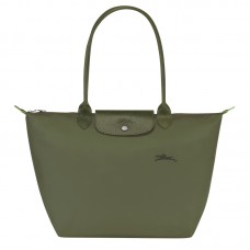 Longchamp Le Pliage Green L Tote Bag Recycled Canvas Forest Women