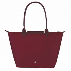 Longchamp Le Pliage Green L Tote Bag Recycled Canvas Red Women