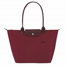 Longchamp Le Pliage Green L Tote Bag Recycled Canvas Red Women