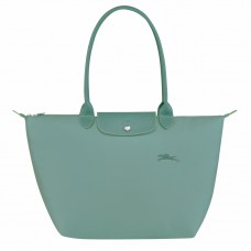 Longchamp Le Pliage Green L Tote Bag Recycled Canvas Lagoon Women