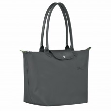 Longchamp Le Pliage Green L Tote Bag Recycled Canvas Graphite Women