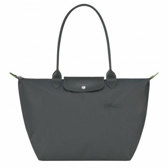 Longchamp Le Pliage Green L Tote Bag Recycled Canvas Graphite Women