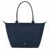 Longchamp Le Pliage Green L Tote Bag Recycled Canvas Navy Women