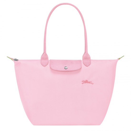 Longchamp Le Pliage Green L Tote Bag Recycled Canvas Pink Women