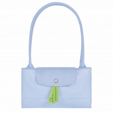 Longchamp Le Pliage Green L Tote Bag Recycled Canvas Sky Blue Women