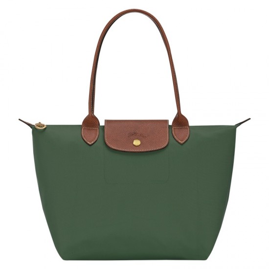 Longchamp Le Pliage Original M Tote Bag British Green Recycled Canvas Women