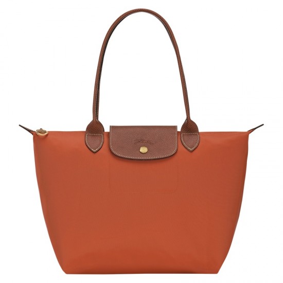 Longchamp Le Pliage Original M Tote Bag Brick Recycled Canvas Women
