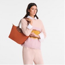 Longchamp Le Pliage Original M Tote Bag Brick Recycled Canvas Women