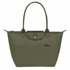 Longchamp Le Pliage Green M Tote Bag Recycled Canvas Forest Women